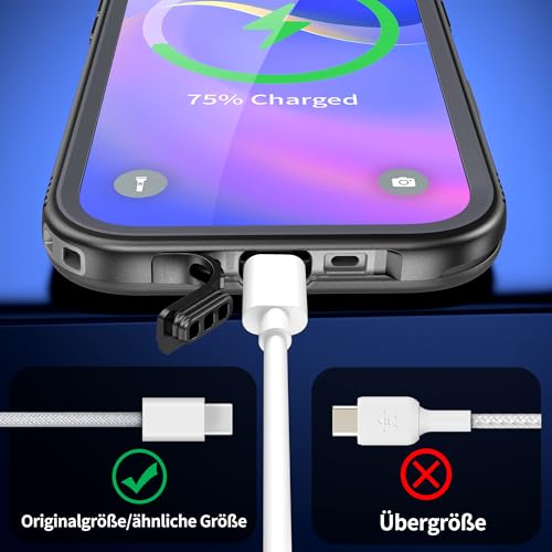 SPORTLINK iPhone 17 Air Hülle Wasserdicht 360° Schutz IP68 Schwarz