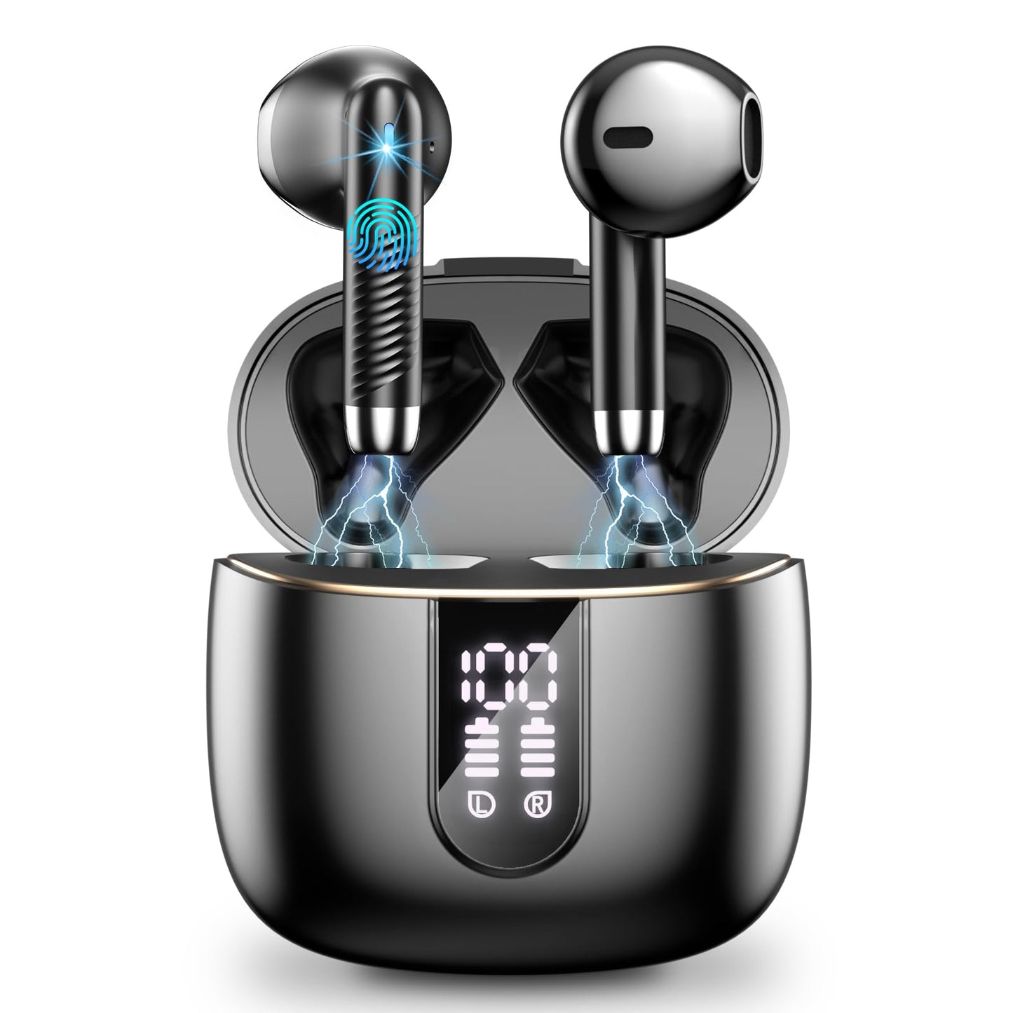 Bluetooth 5.3 Kopfhörer In Ear Kabellos 4 Mic 48H Bass LED ENC IP7