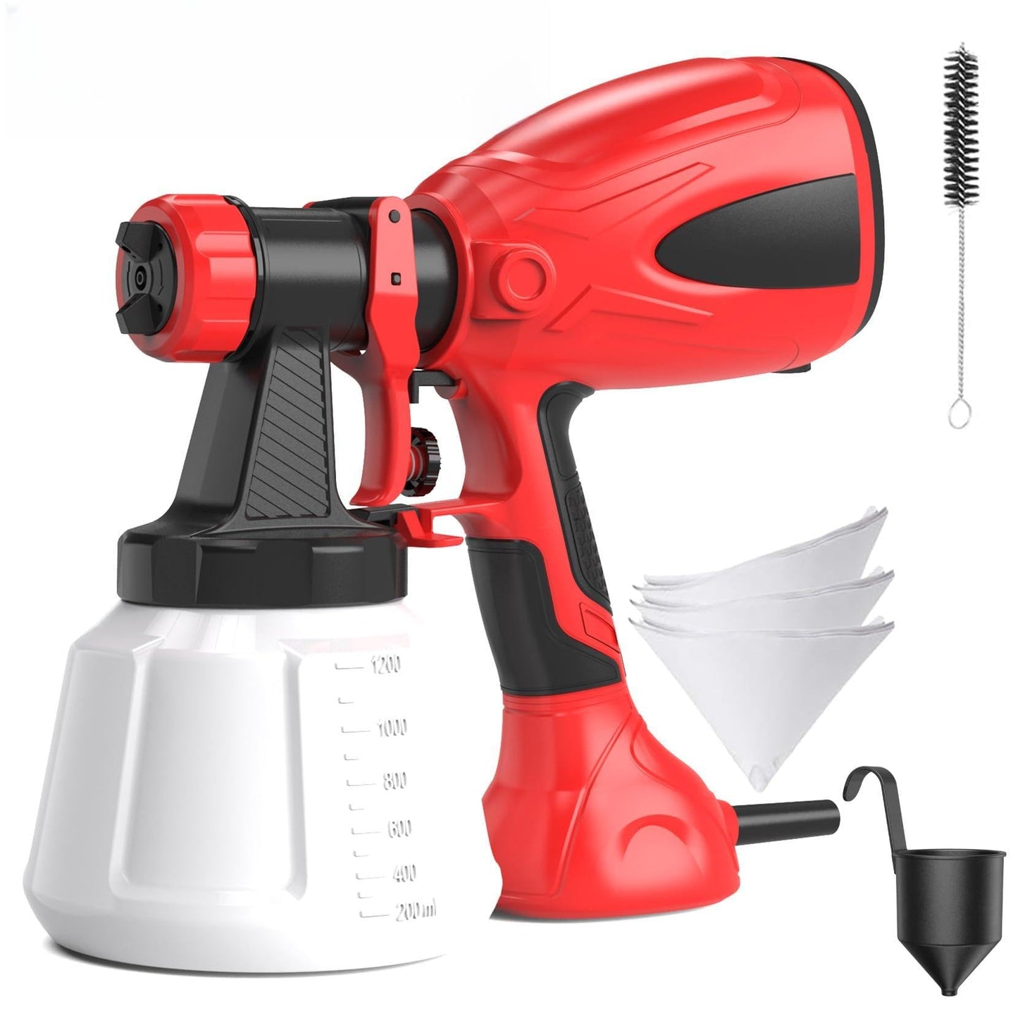 650W Farbsprühsystem 1200ml Behälter 4 Düsen Profi Lackiergerät