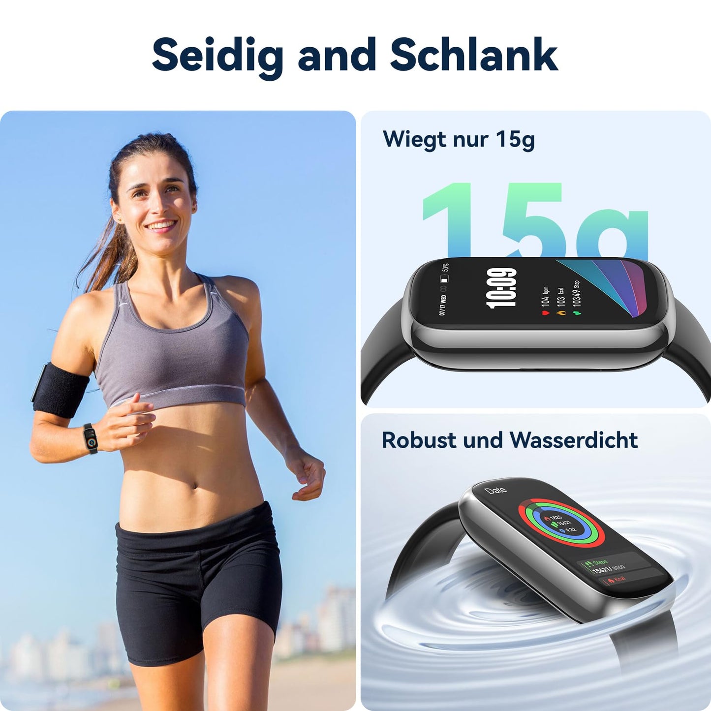 anyloop Fitness Tracker 1,47" Smartwatch Pulsuhr SpO2 Schlaf