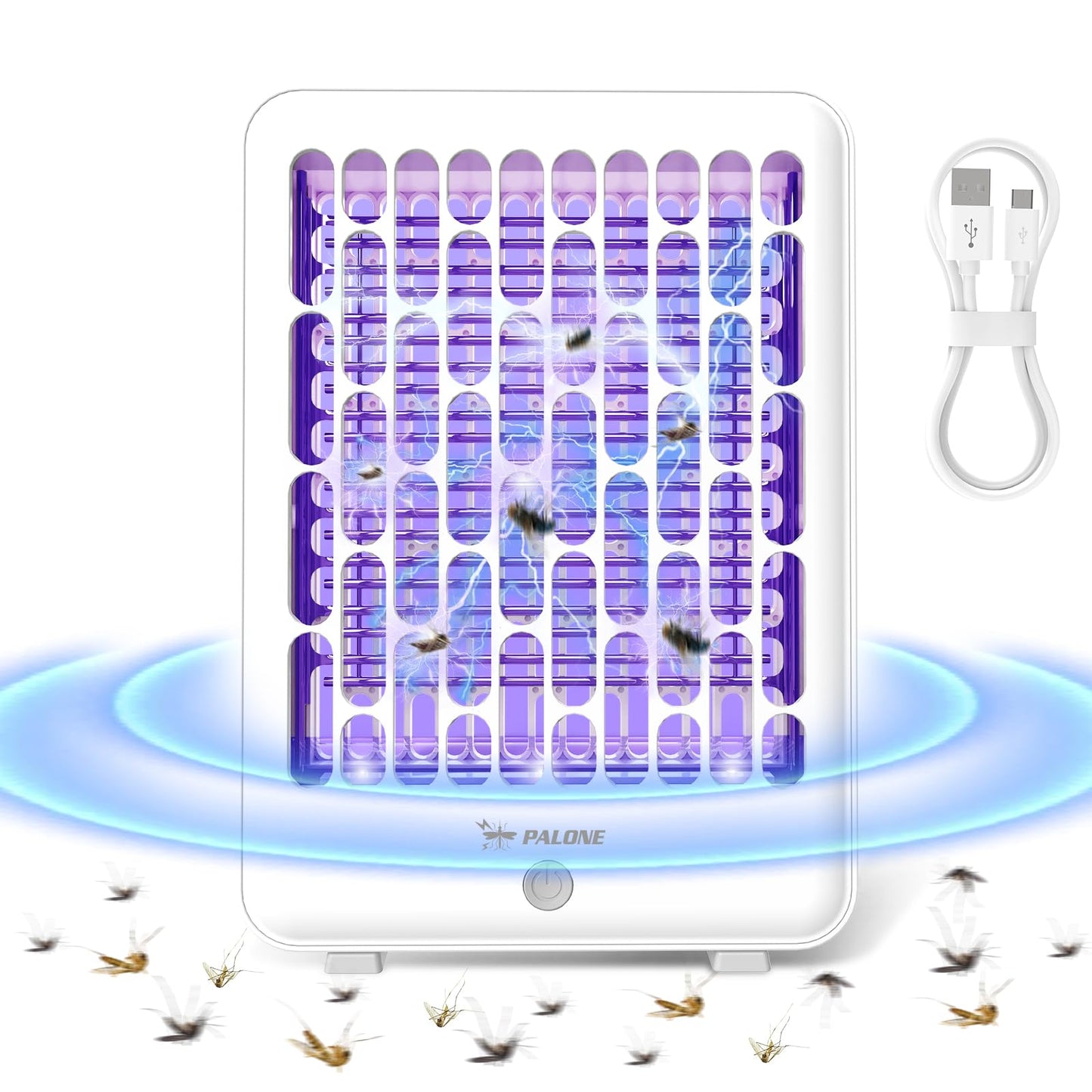 Elektrischer Insektenvernichter 4000V USB C Mückenlampe LED Akku