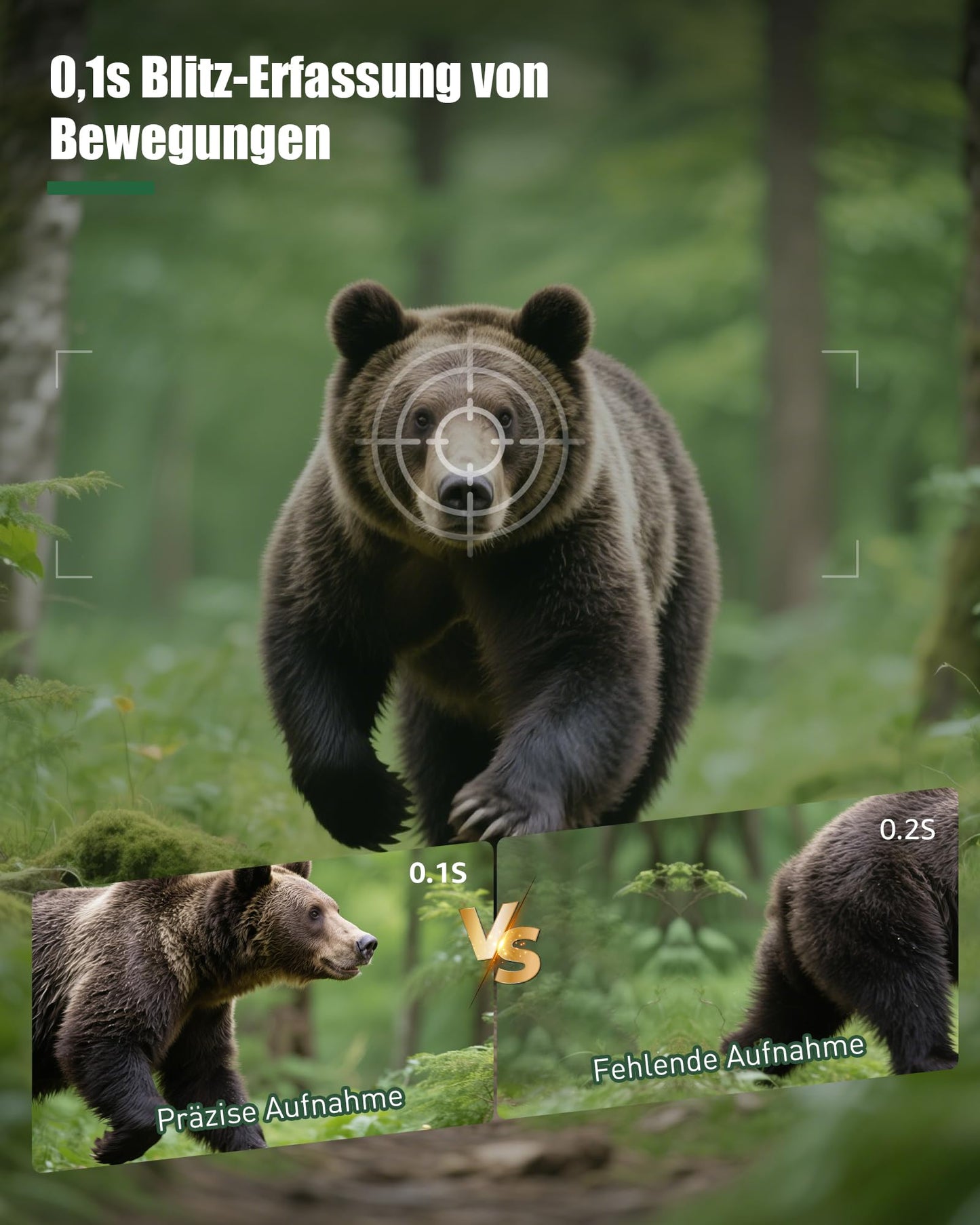 HAZA 4K WLAN Wildkamera 60MP Nachtsicht IP66 App Jagdkamera