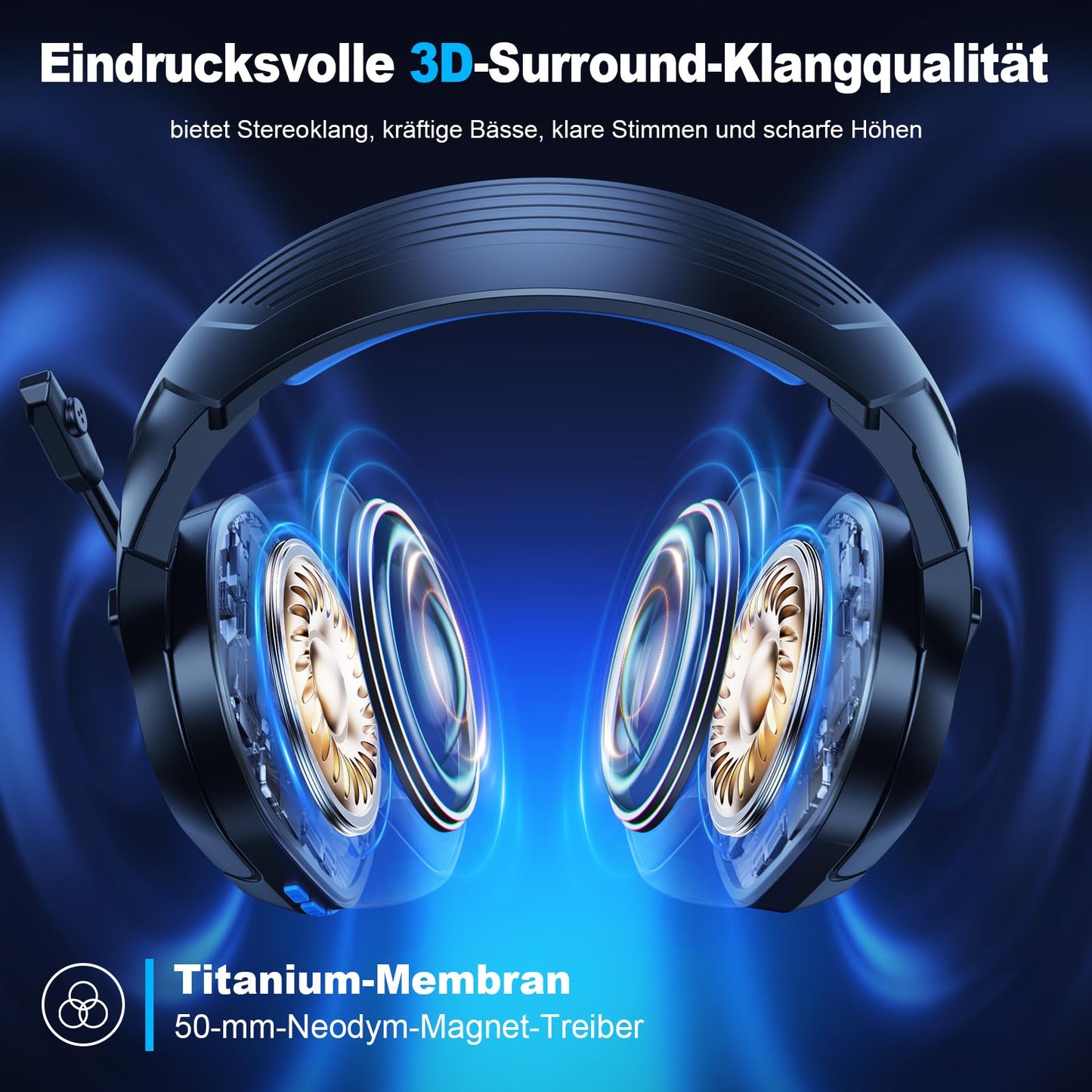 Fachixy FC200 Funk Gaming Headset 2.4G BT PS5 PC Switch 40h Mic+