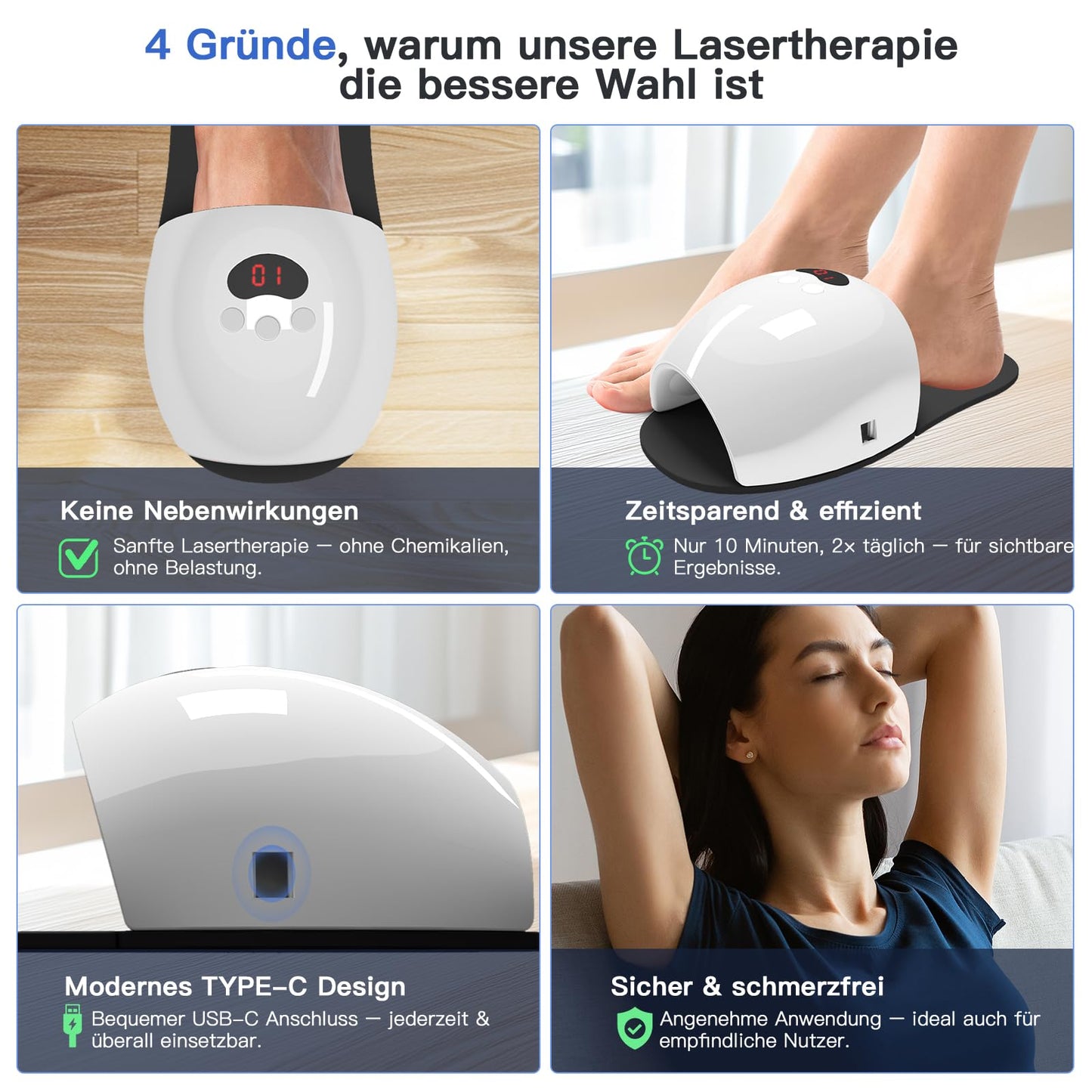 Mayo-cc Nagelpilz Gerät 2025 LED Therapie 470nm + 905nm UV IR