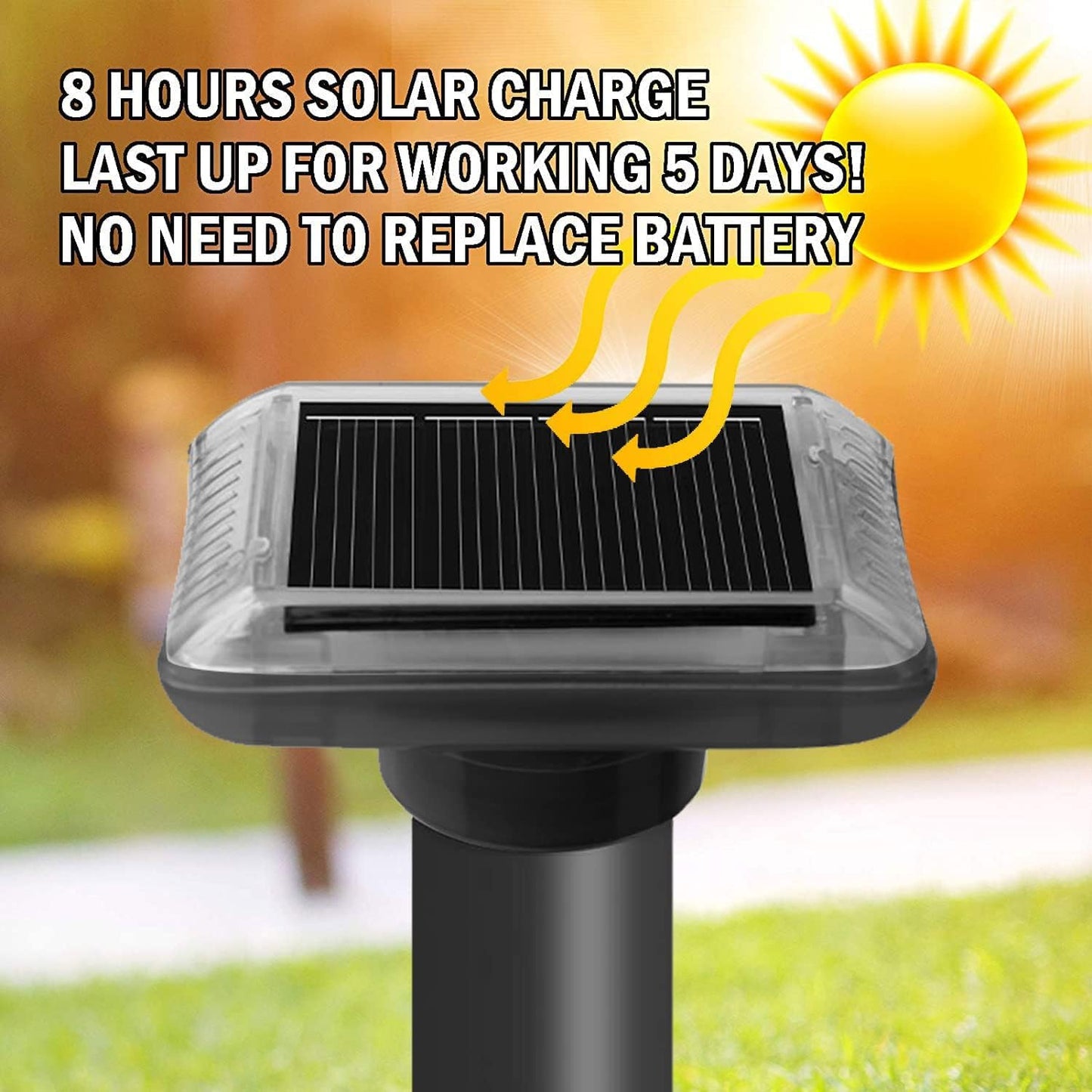 WUGEIN Solar Maulwurfvertreiber 4er Set Ultraschall IP66 Garten