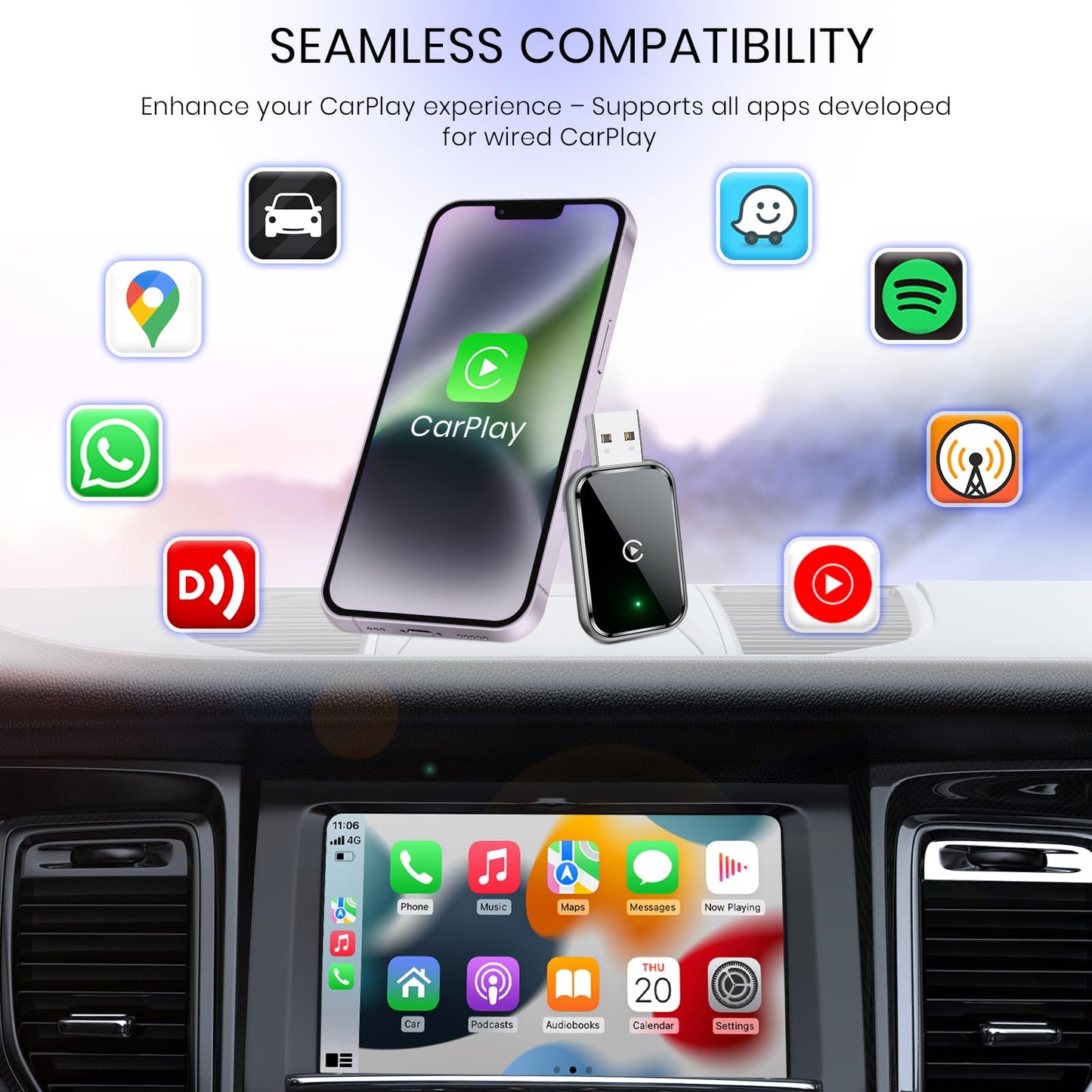 Wireless CarPlay Adapter – Upgrade von Kabel zu Drahtlos
