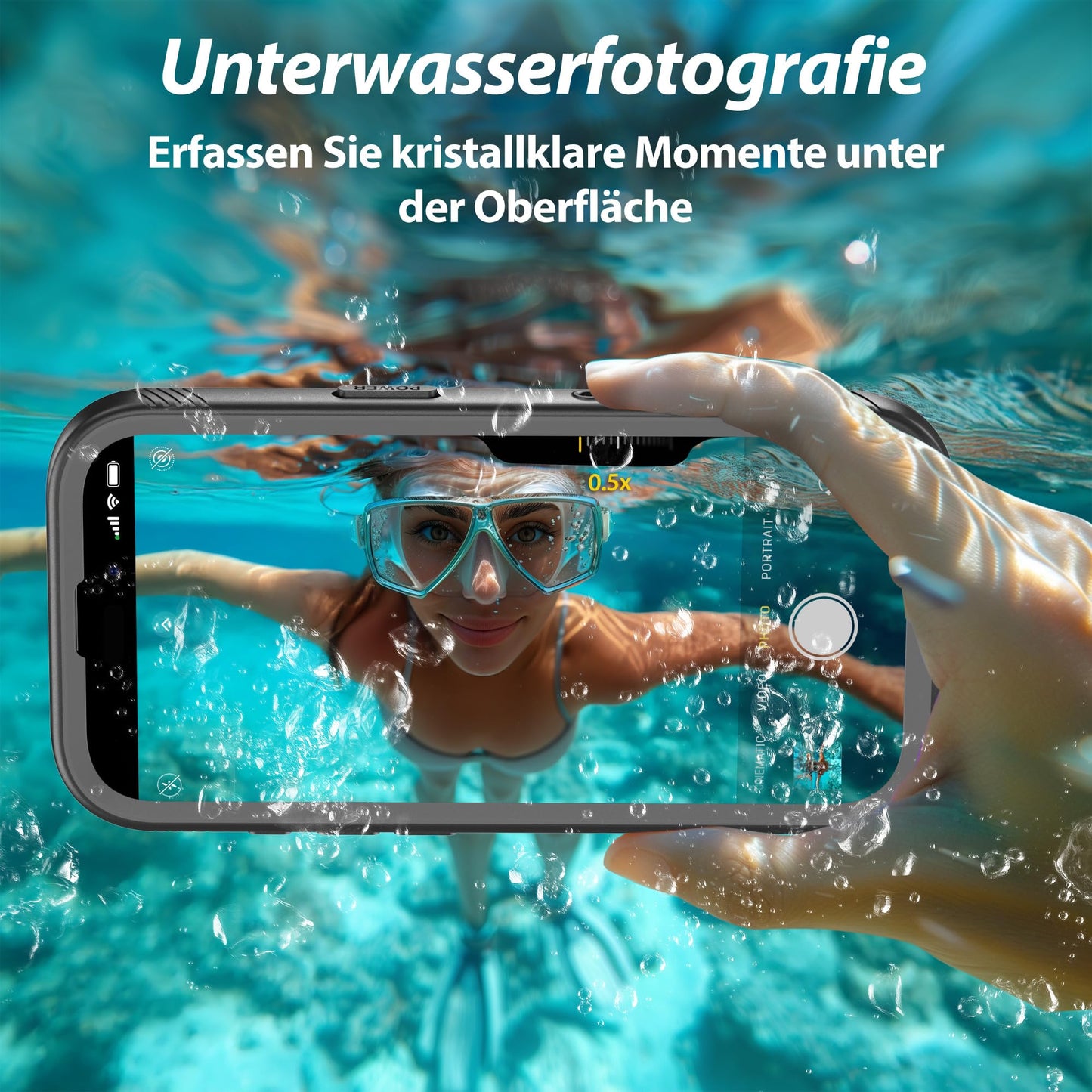 SPORTLINK iPhone 17 Air Hülle Wasserdicht 360° Schutz IP68 Schwarz
