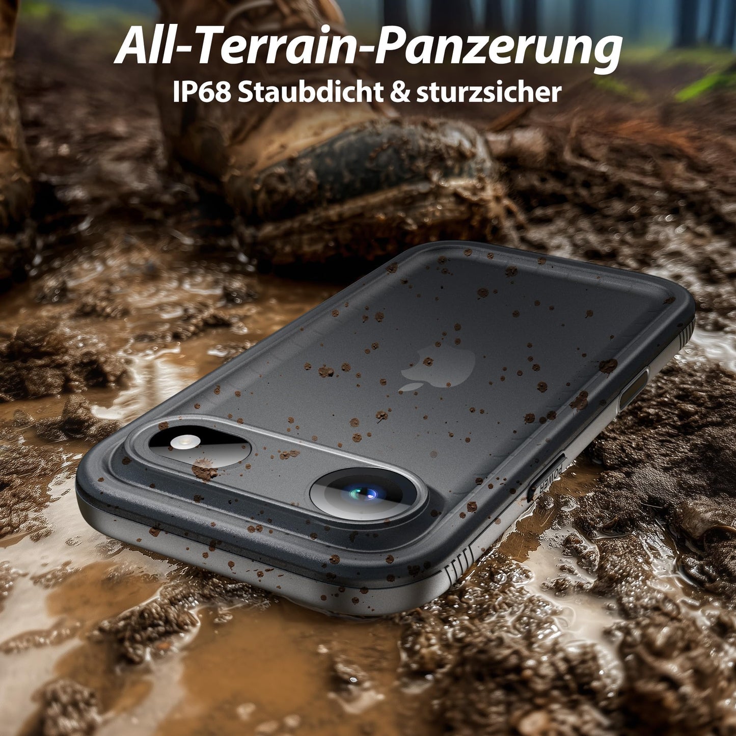 SPORTLINK iPhone 17 Air Hülle Wasserdicht 360° Schutz IP68 Schwarz