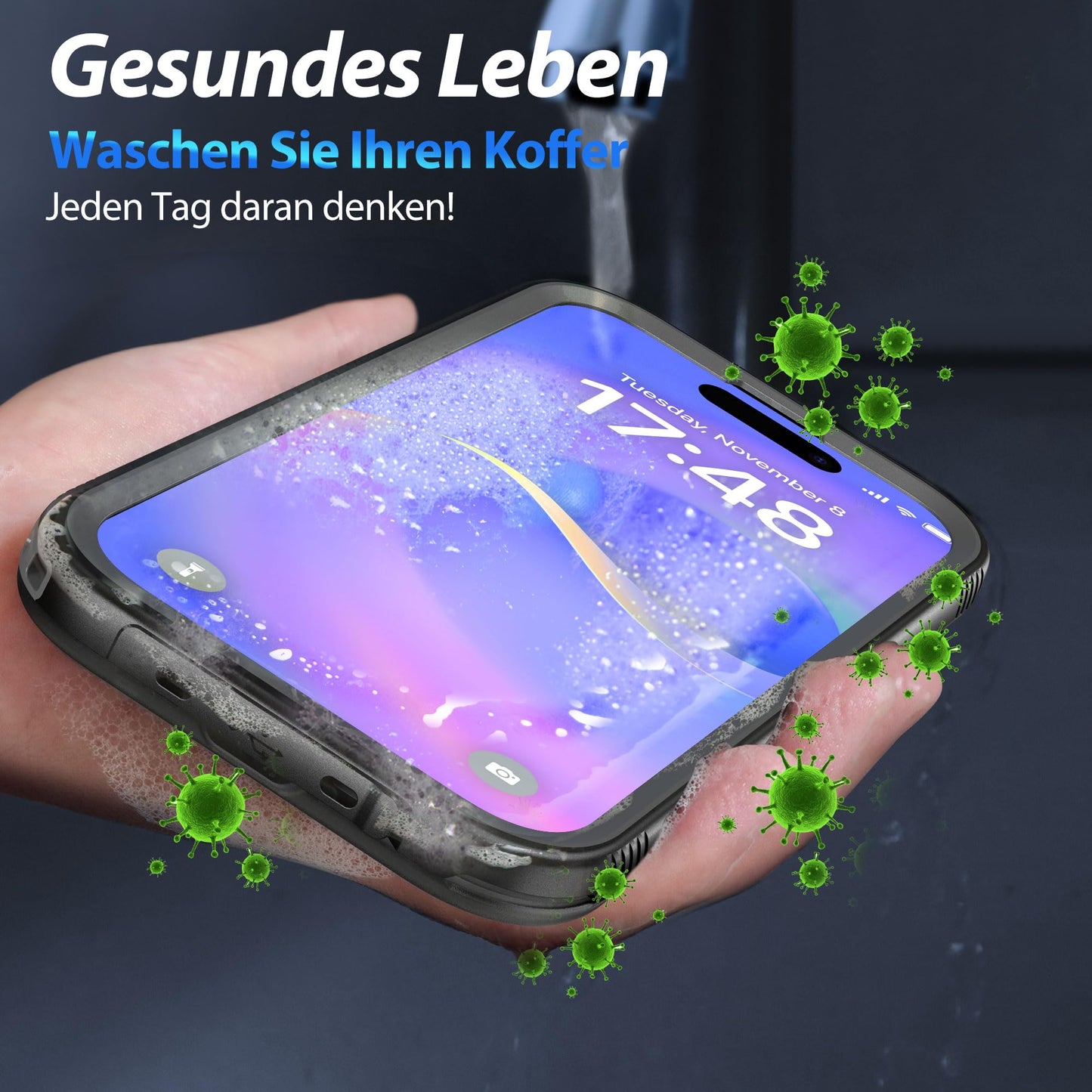 SPORTLINK iPhone 17 Air Hülle Wasserdicht 360° Schutz IP68 Schwarz