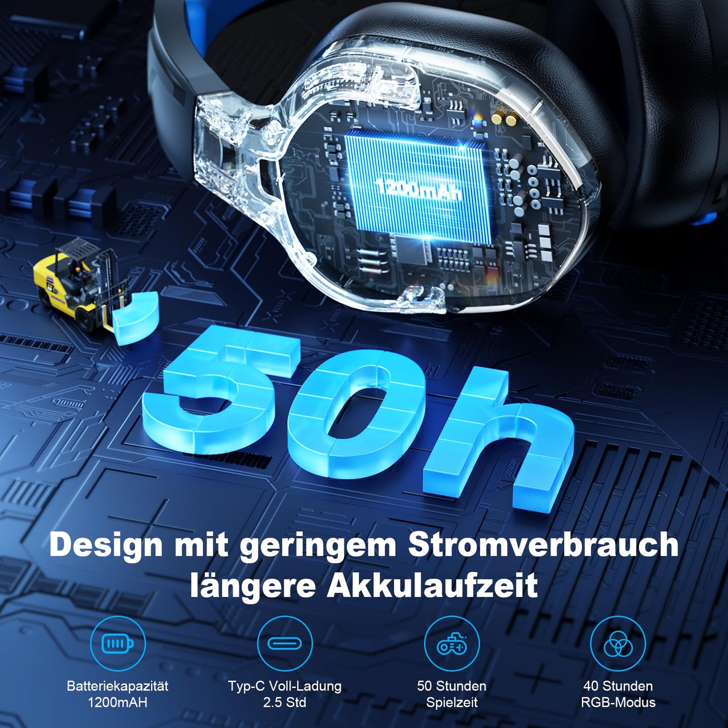 Fachixy FC200 Funk Gaming Headset 2.4G BT PS5 PC Switch 40h Mic+