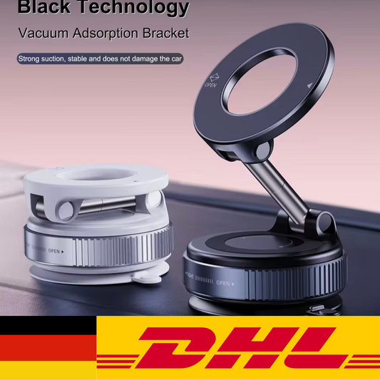 Magnetische Handyhalterung fürs Auto – Modell K007 | Faltbare 360° Saugnapf-Halterung aus Aluminiumlegierung