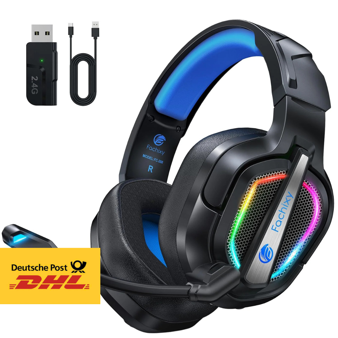 Fachixy FC200 Funk Gaming Headset 2.4G BT PS5 PC Switch 40h Mic+